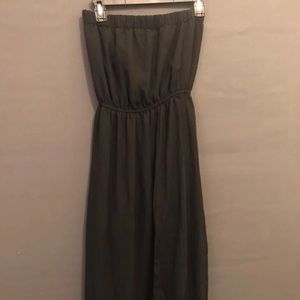 Strapless Black Maxi Dress with slit